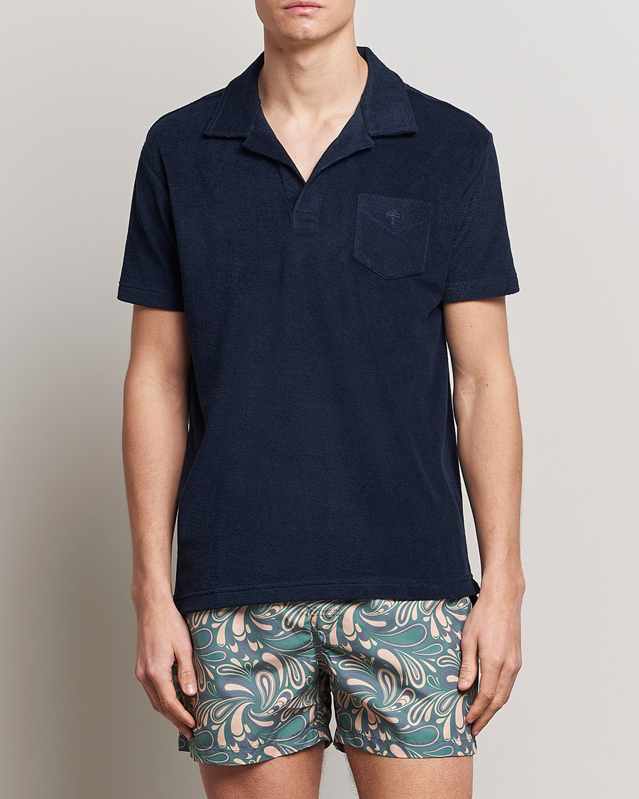 Uomini | Polo | OAS | Short Sleeve Terry Polo Navy
