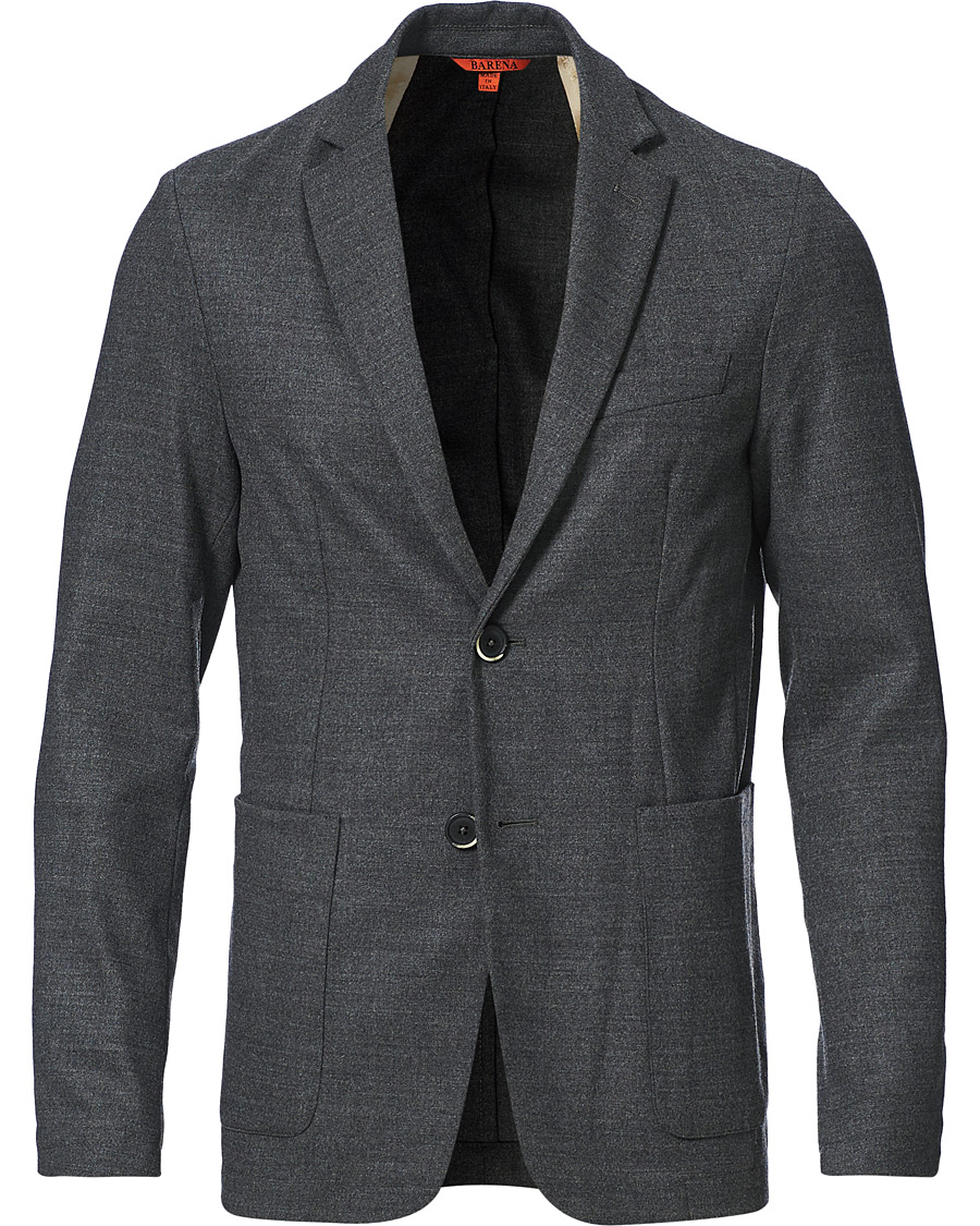 Uomini | Blazers | Barena | Borgo Unconstructed Flannel Blazer Grey Melange
