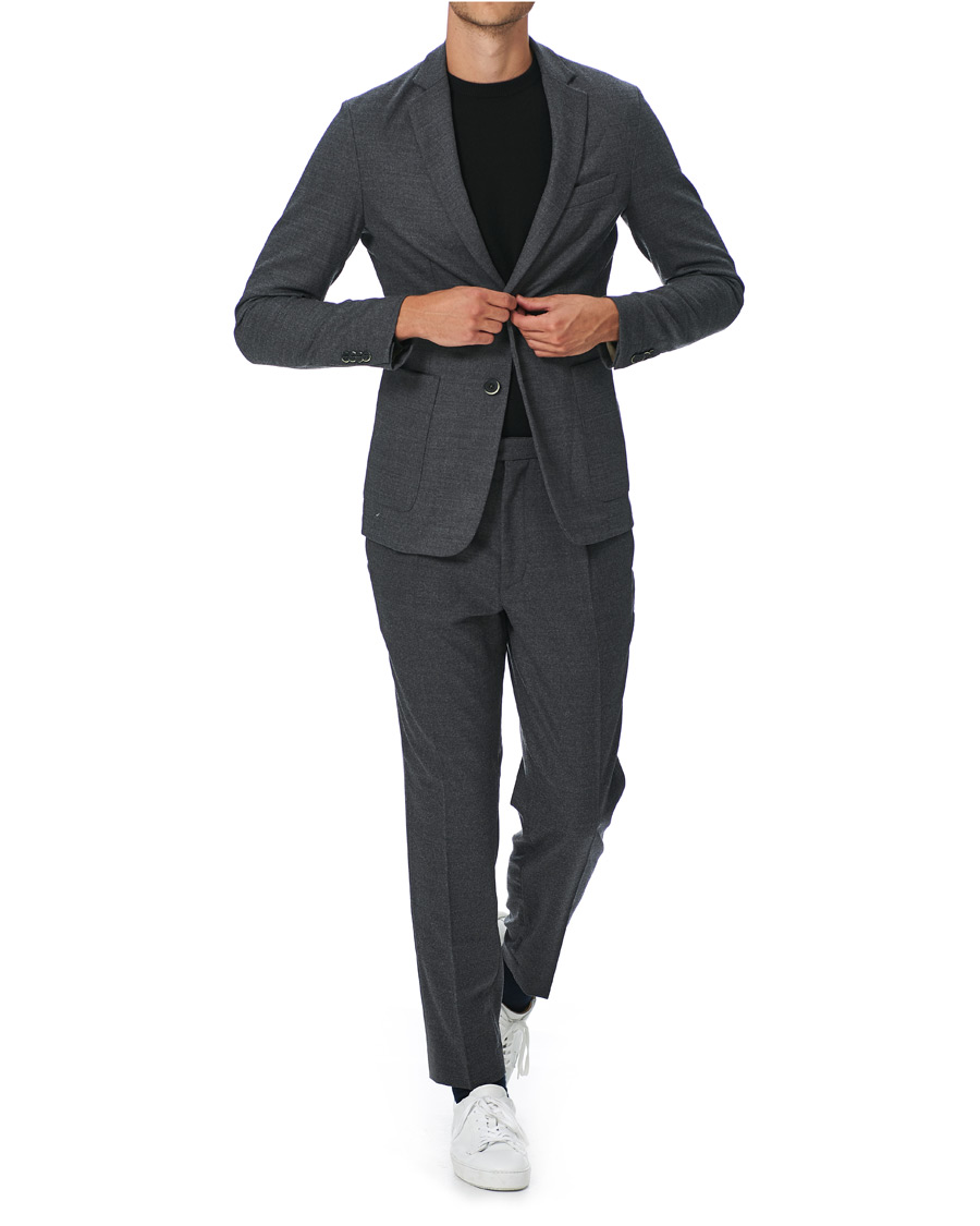 Uomini | Blazers | Barena | Borgo Unconstructed Flannel Blazer Grey Melange