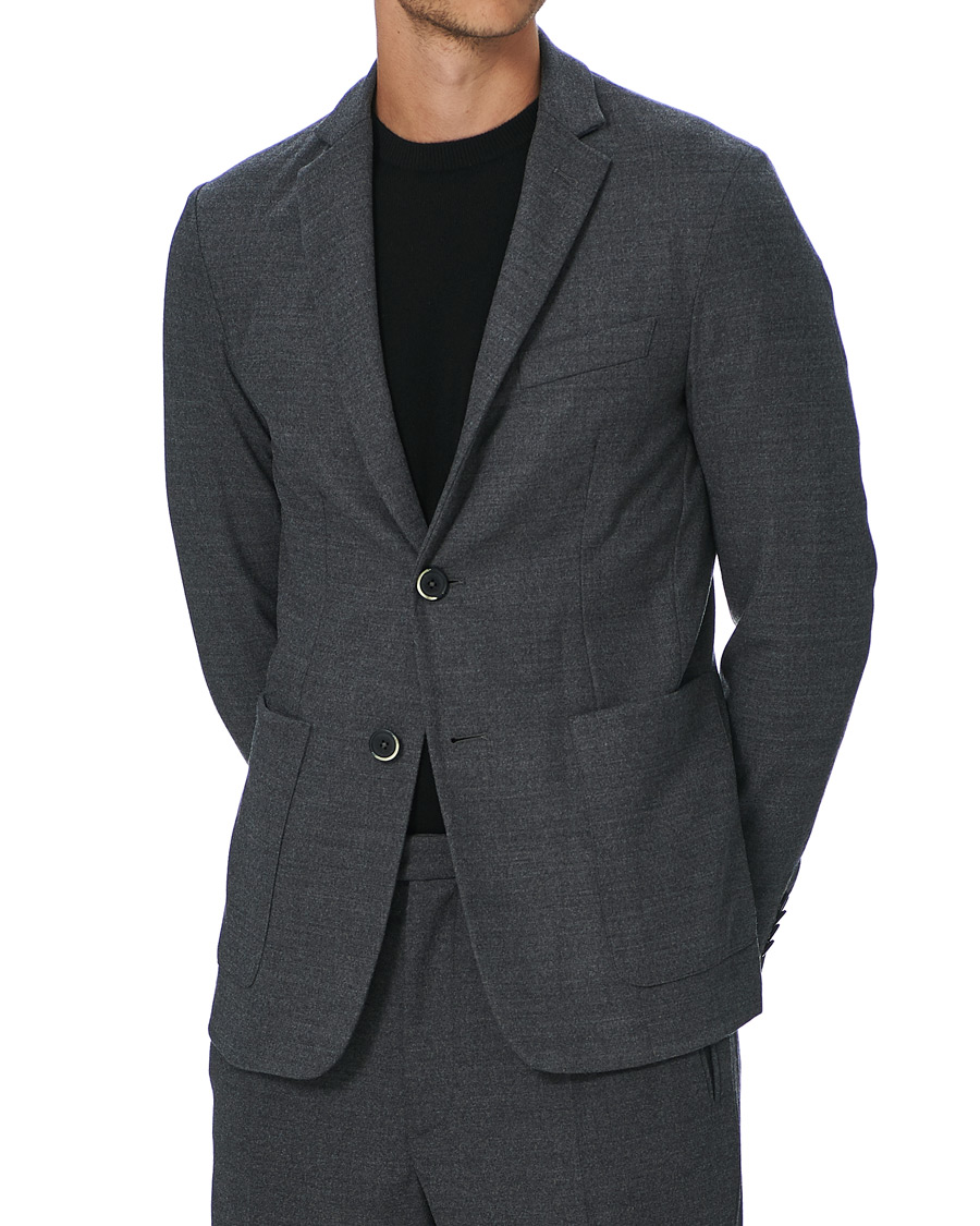 Uomini | Blazers | Barena | Borgo Unconstructed Flannel Blazer Grey Melange