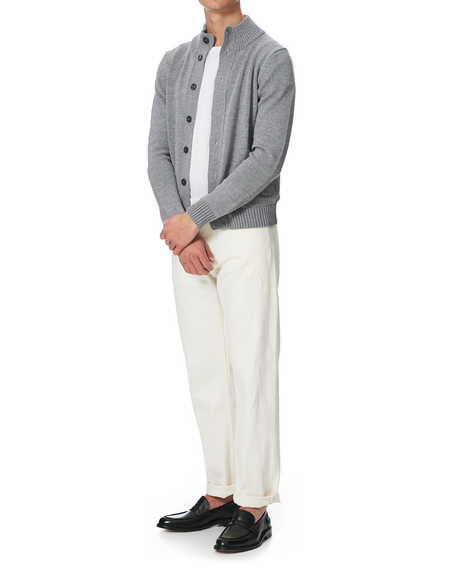 Uomini | Maglieria | Stenströms | Heavy Merino Wool Cardigan Grey