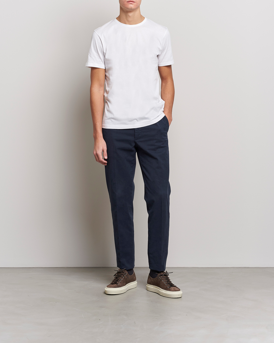 Uomini | T-shirt | Stenströms | Solid Cotton T-Shirt White