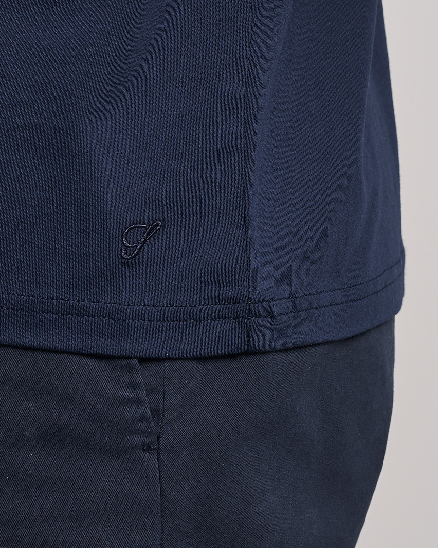 Uomini | T-shirt | Stenströms | Solid Cotton T-Shirt Navy