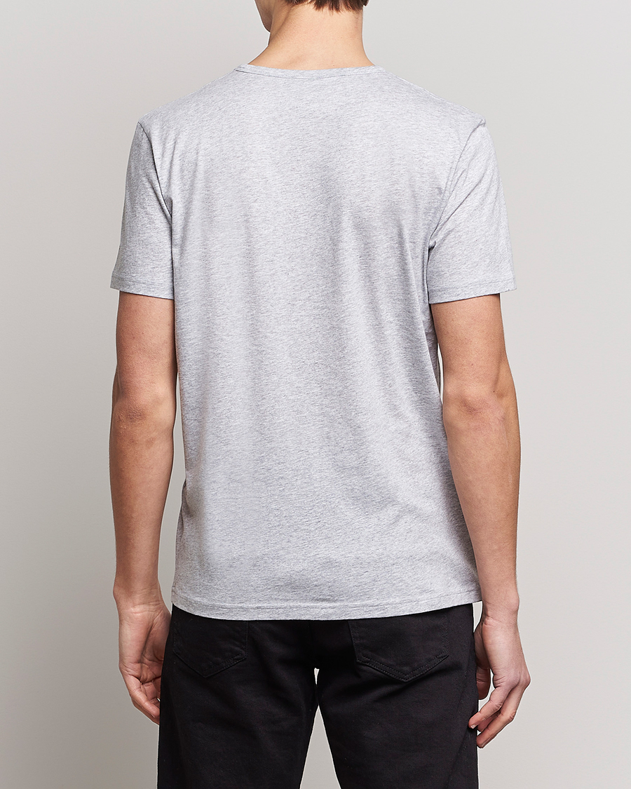Uomini | T-shirt | Stenströms | Solid Cotton T-Shirt Grey Melange