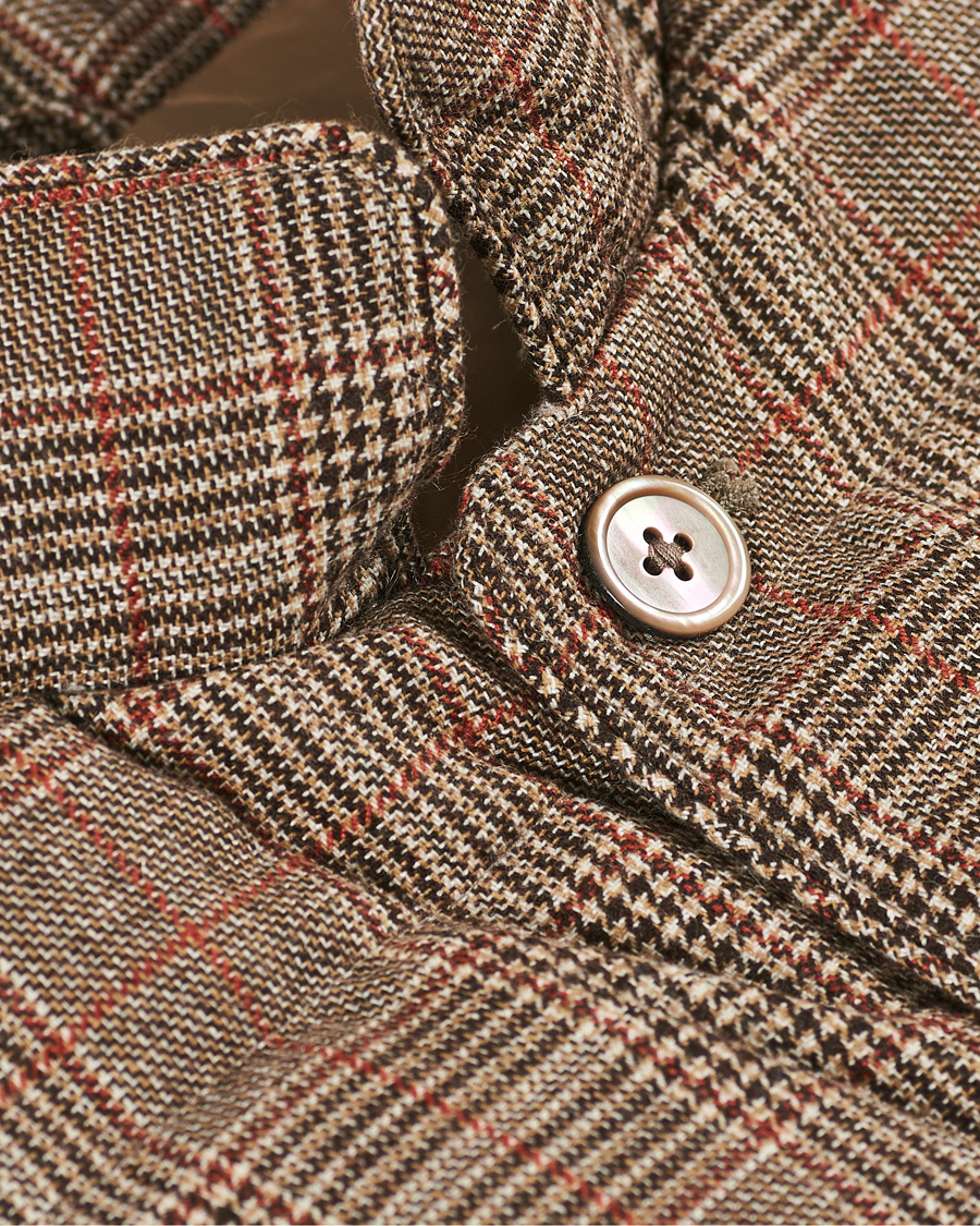 Uomini | Giacche | Stenströms | Quilted Check Wool Vest Brown