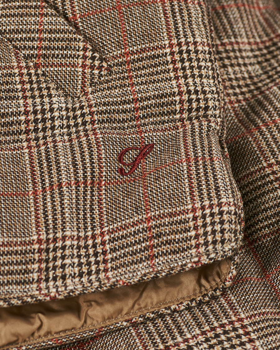 Uomini | Giacche | Stenströms | Quilted Check Wool Vest Brown