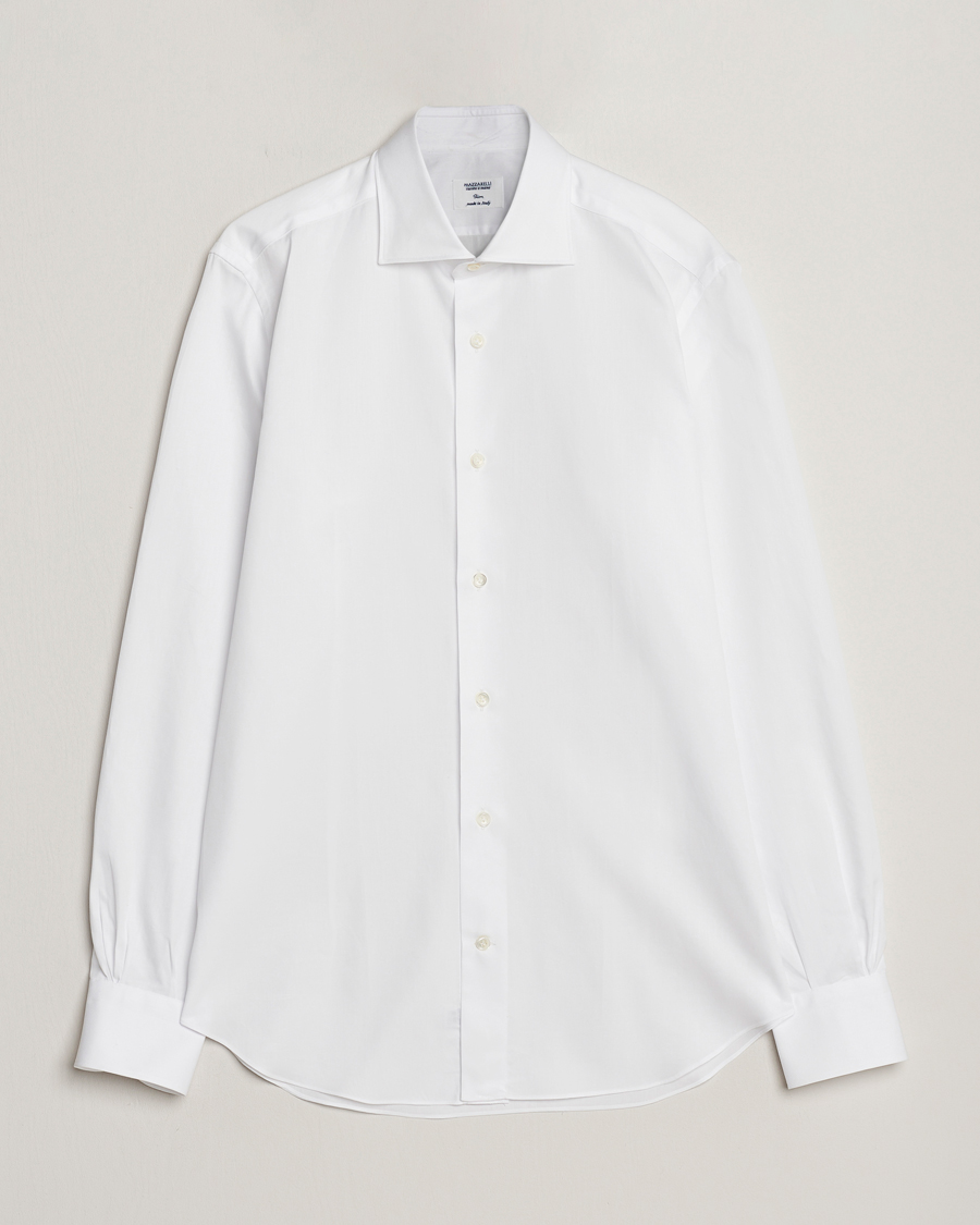 Uomini | Camicie | Mazzarelli | Soft Cotton Cut Away Shirt White