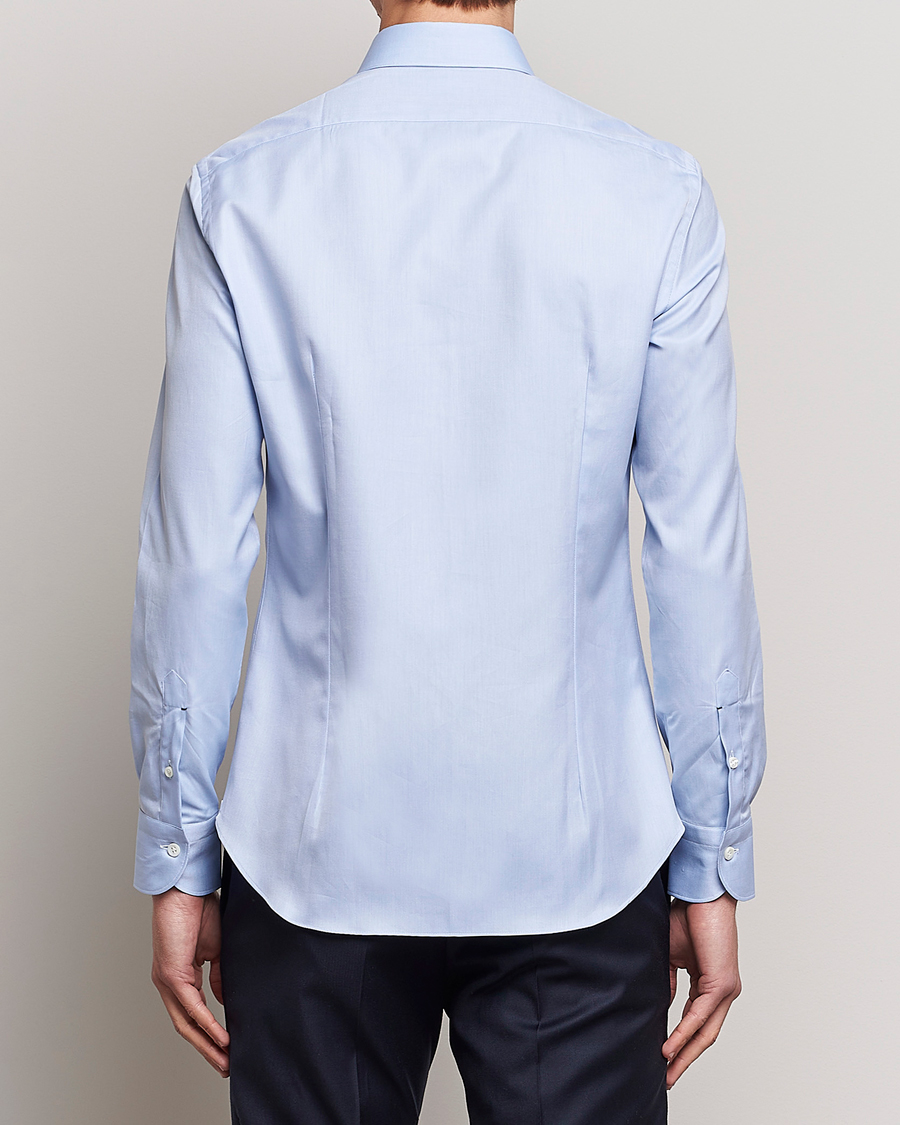 Uomini | Camicie | Mazzarelli | Soft Cotton Cut Away Shirt Light Blue