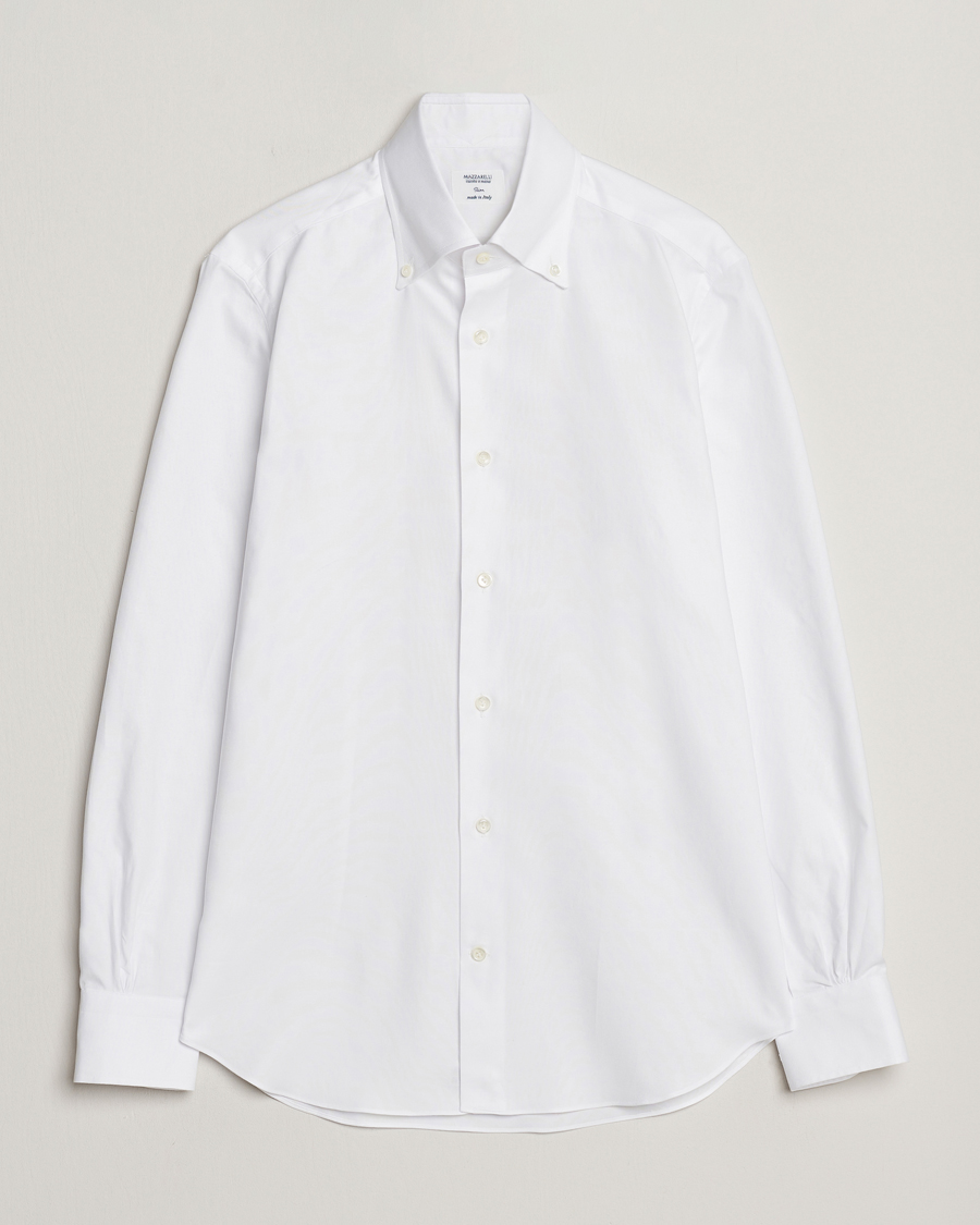 Uomini | Camicie | Mazzarelli | Soft Oxford Button Down Shirt White