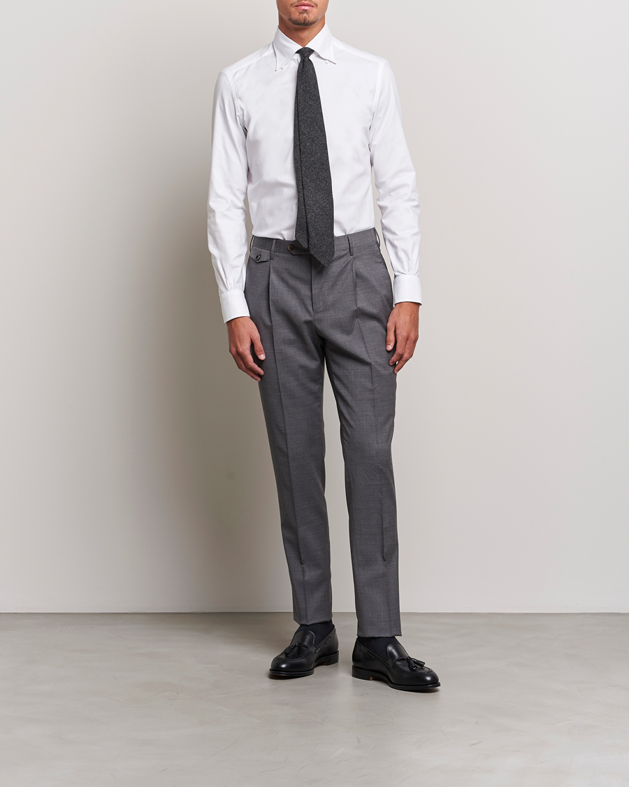 Uomini | Camicie | Mazzarelli | Soft Oxford Button Down Shirt White