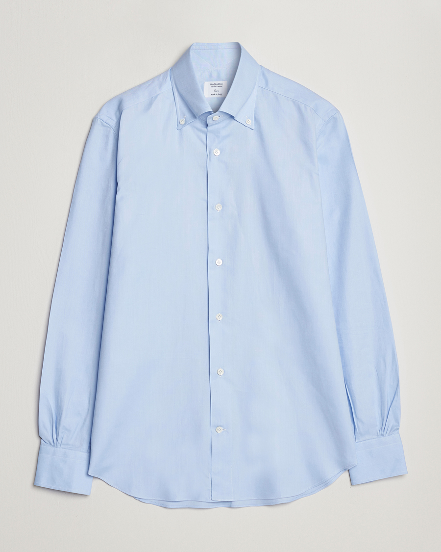Uomini | Camicie | Mazzarelli | Soft Oxford Button Down Shirt Light Blue