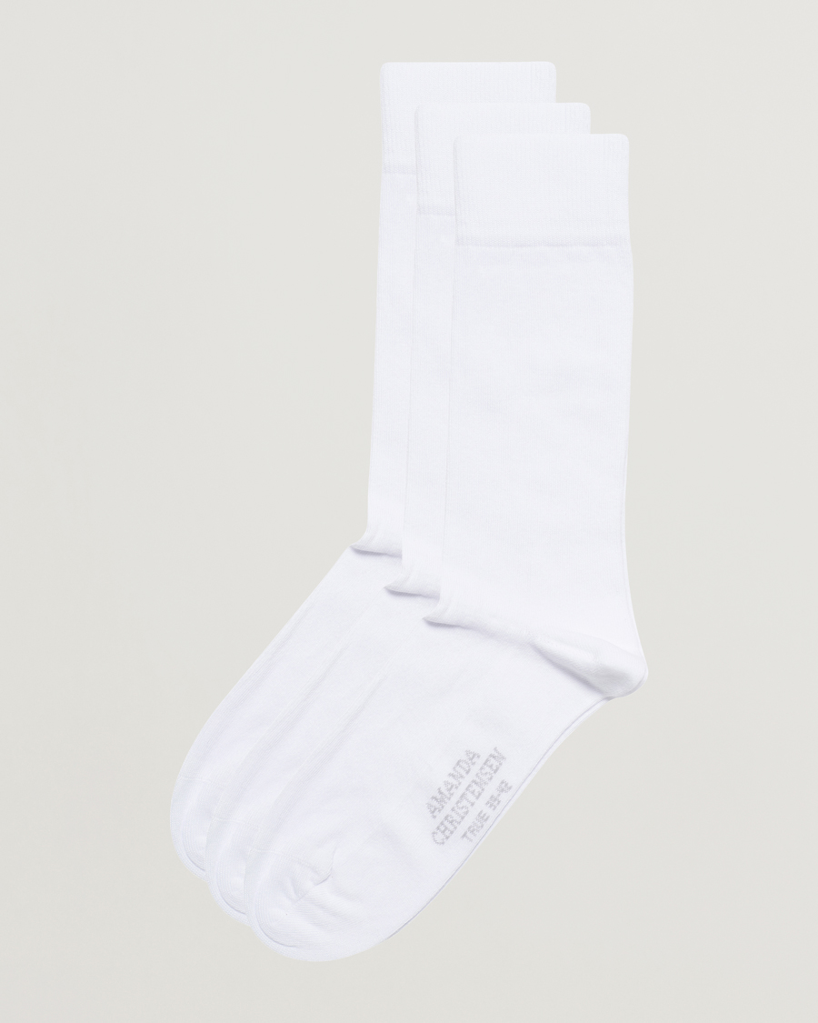 Uomini | Biancheria intima | Amanda Christensen | 3-Pack True Cotton Socks White