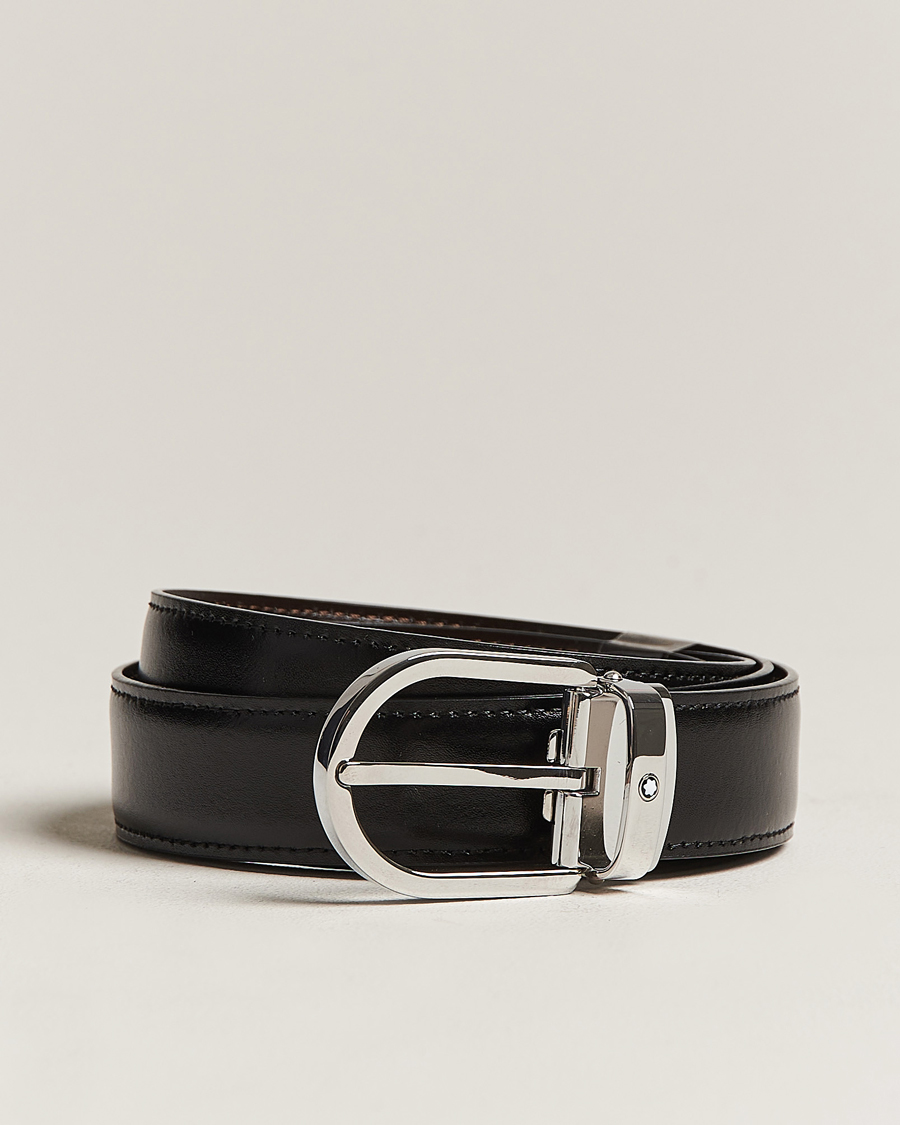 Uomini | Cinture | Montblanc | Reversible Horseshoe Buckle 30mm Belt Black/Brown