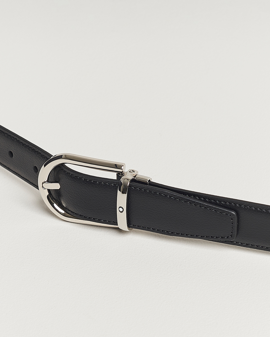 Uomini | Cinture | Montblanc | Reversible Horseshoe Leather Belt 30mm Blue/Black Grain