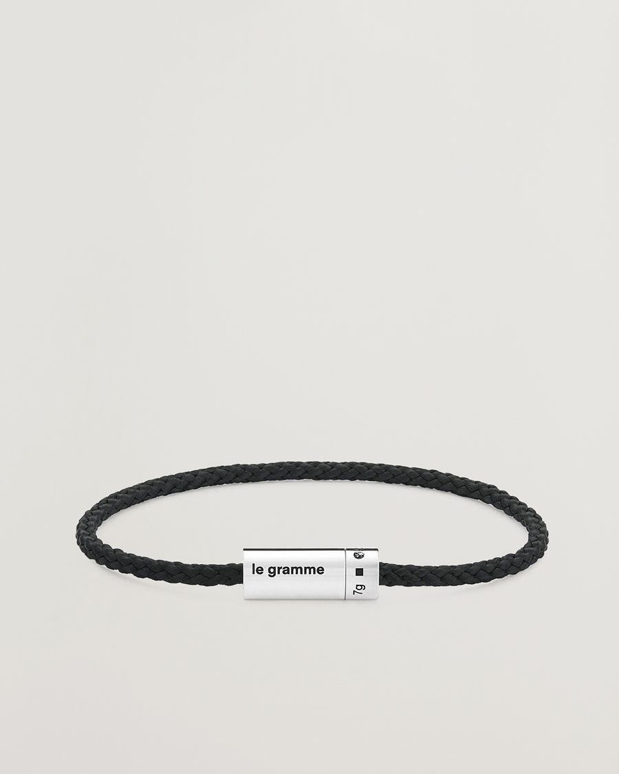 Uomini | LE GRAMME Nato Cable Bracelet Black/Sterling Silver 7g | LE GRAMME | Nato Cable Bracelet Black/Sterling Silver 7g