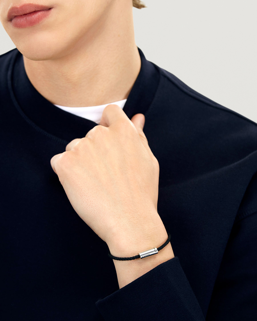 Uomini | LE GRAMME Nato Cable Bracelet Black/Sterling Silver 7g | LE GRAMME | Nato Cable Bracelet Black/Sterling Silver 7g