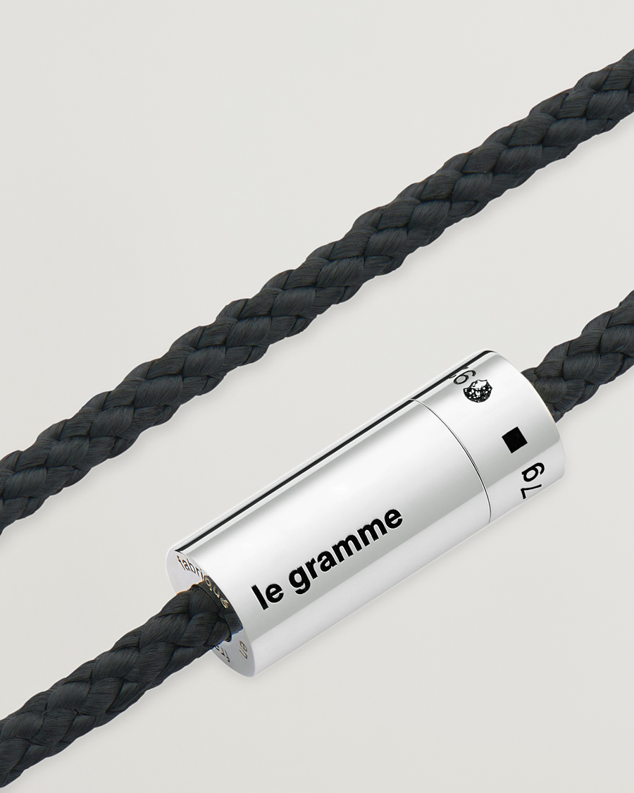 Uomini | LE GRAMME Nato Cable Bracelet Black/Sterling Silver 7g | LE GRAMME | Nato Cable Bracelet Black/Sterling Silver 7g