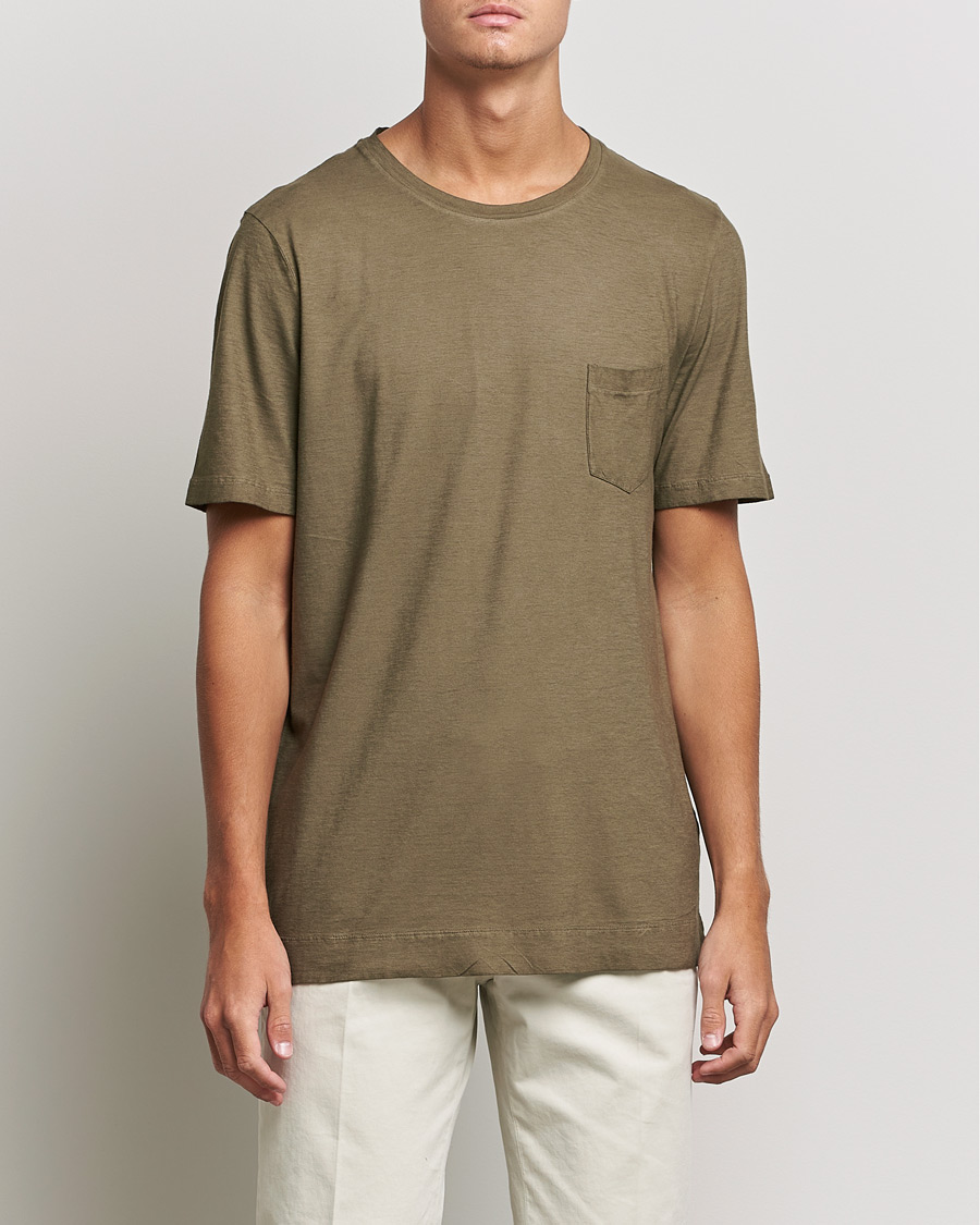 Uomini | T-shirt | Massimo Alba | Panarea Watercolor T-Shirt Military