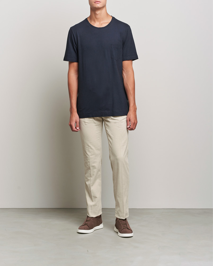 Uomini | T-shirt | Massimo Alba | Panarea Watercolor T-Shirt Washed Black