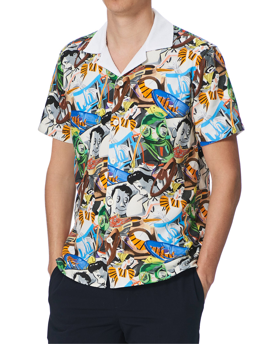 Uomini | Polo | Orlebar Brown | Travis Towelling x David Salle Diving Polo Multi