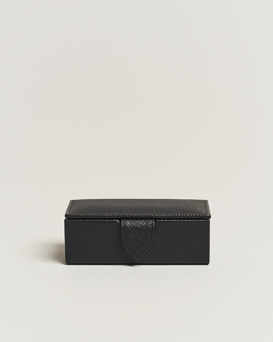 Uomini | Casa | Smythson | Panama Mini Cufflink Box Black