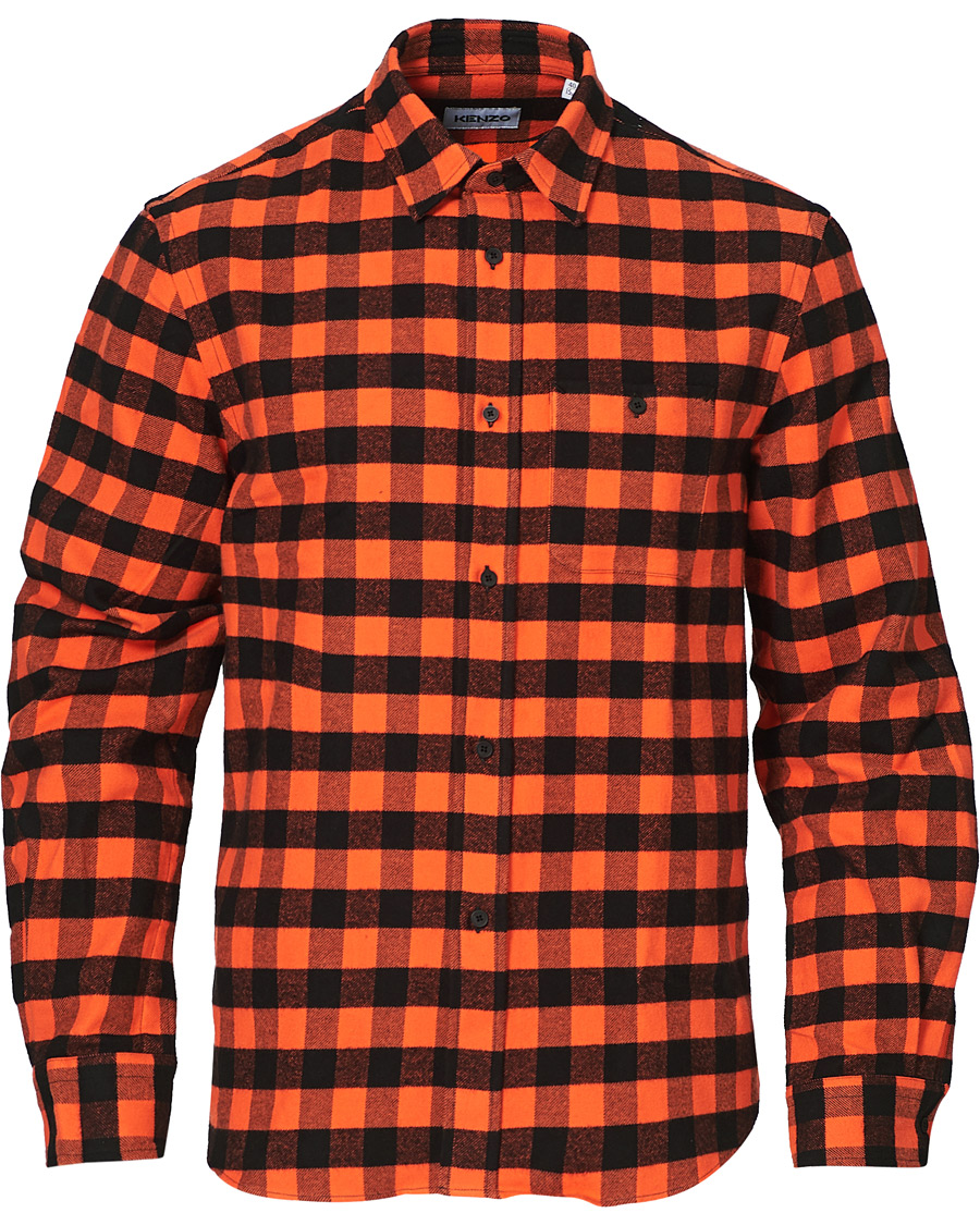 Uomini | Camicie | KENZO | Flannel Shirt Orange Check