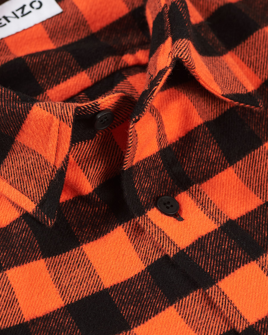 Uomini | Camicie | KENZO | Flannel Shirt Orange Check