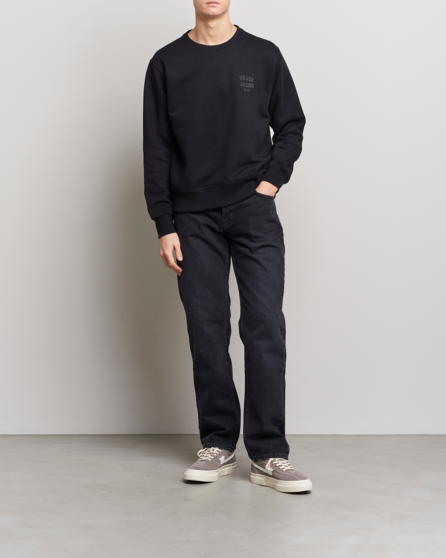 Uomini | Maglieria | Nudie Jeans | Frasse Logo Sweatshirt Black