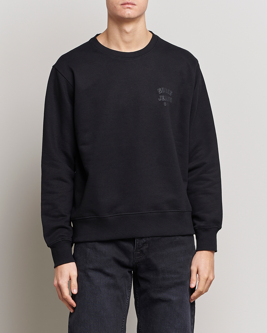 Uomini | Maglieria | Nudie Jeans | Frasse Logo Sweatshirt Black