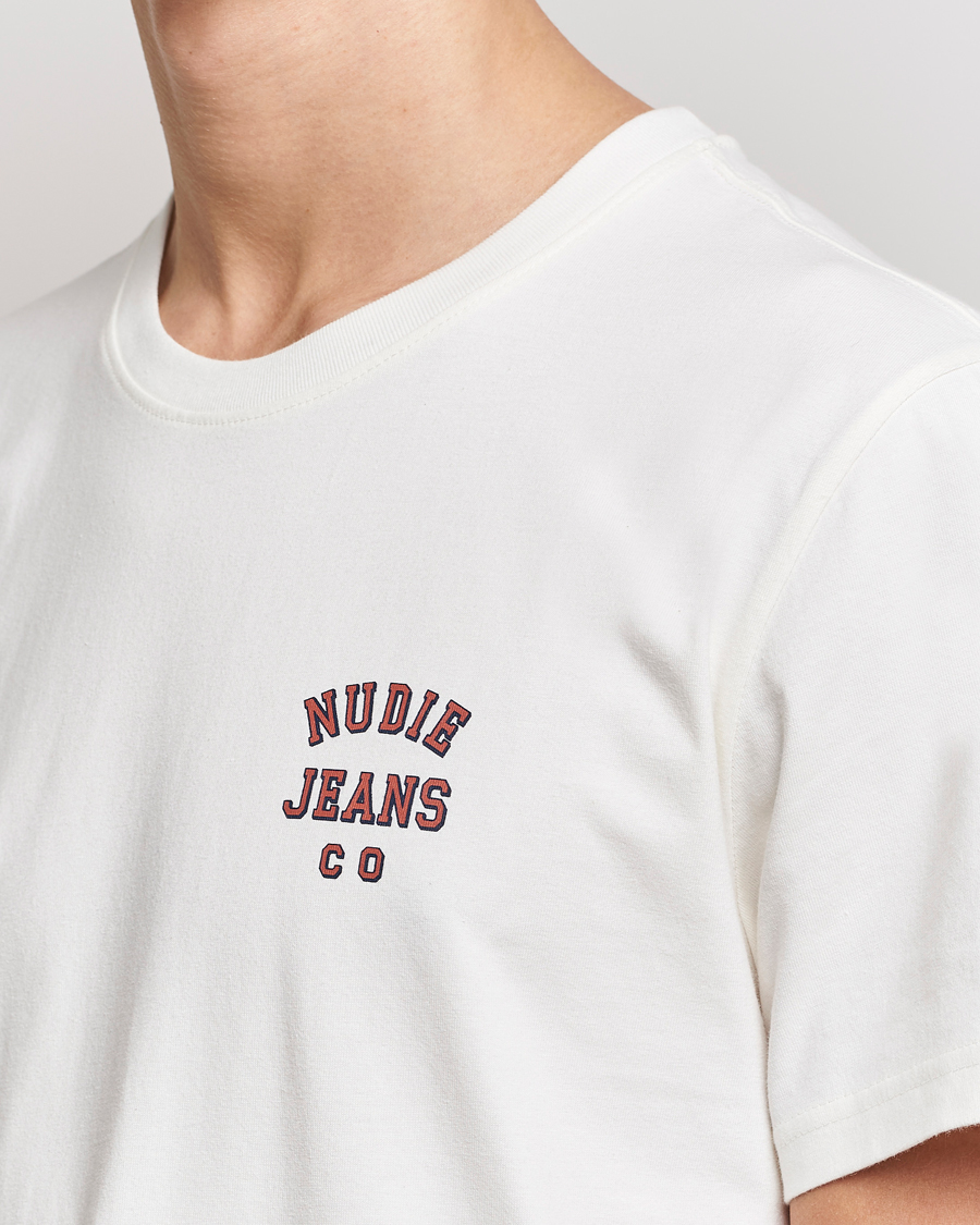 Uomini | T-shirt | Nudie Jeans | Roy Logo Crew Neck Tee Off White