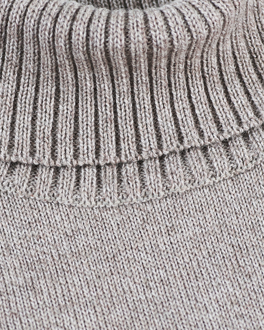 Uomini | Maglieria | Stenströms | Heavy Knitted Merino Rollneck Beige Mouliné