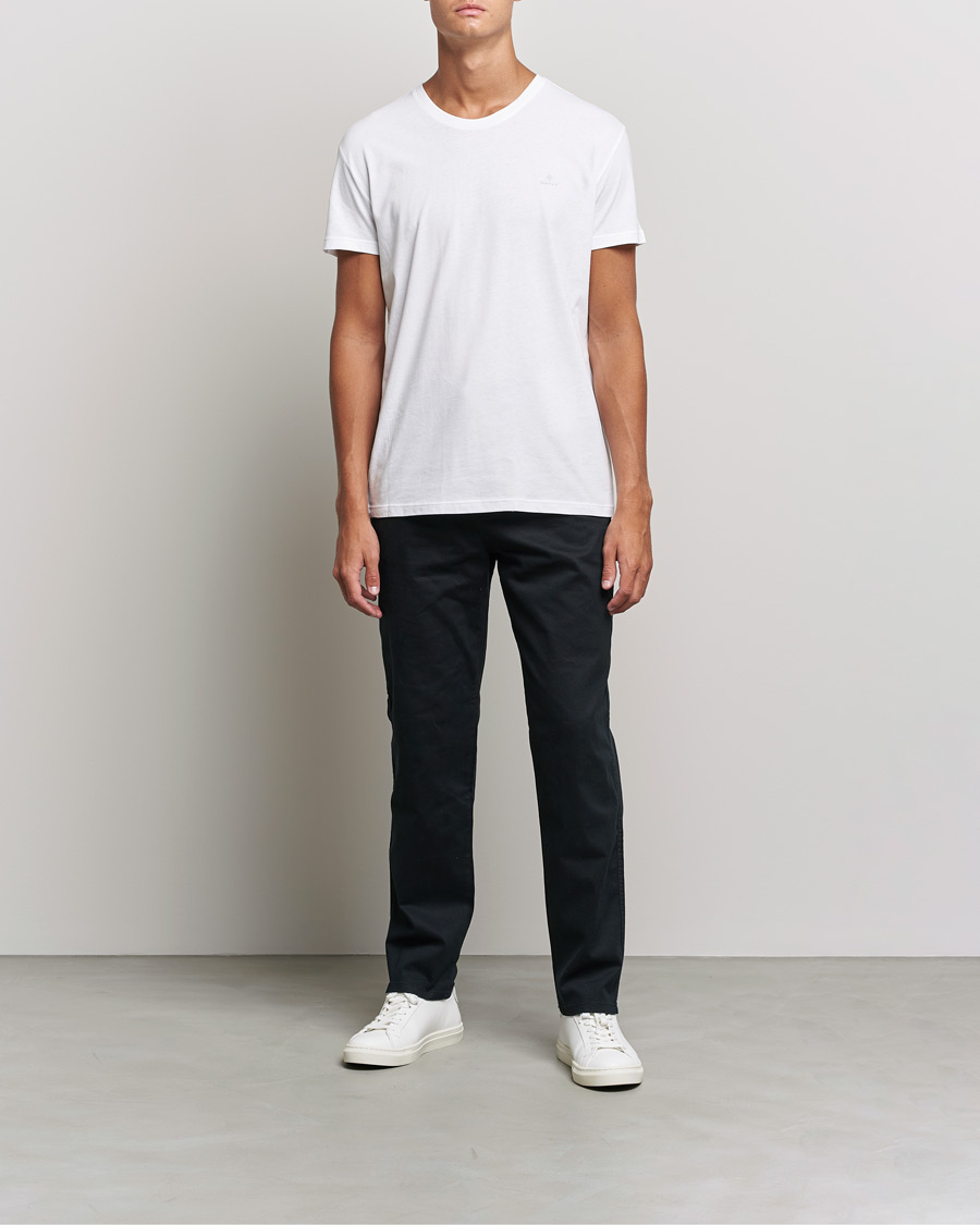 Uomini | T-shirt | GANT | 2-Pack Crew Neck T-Shirt White