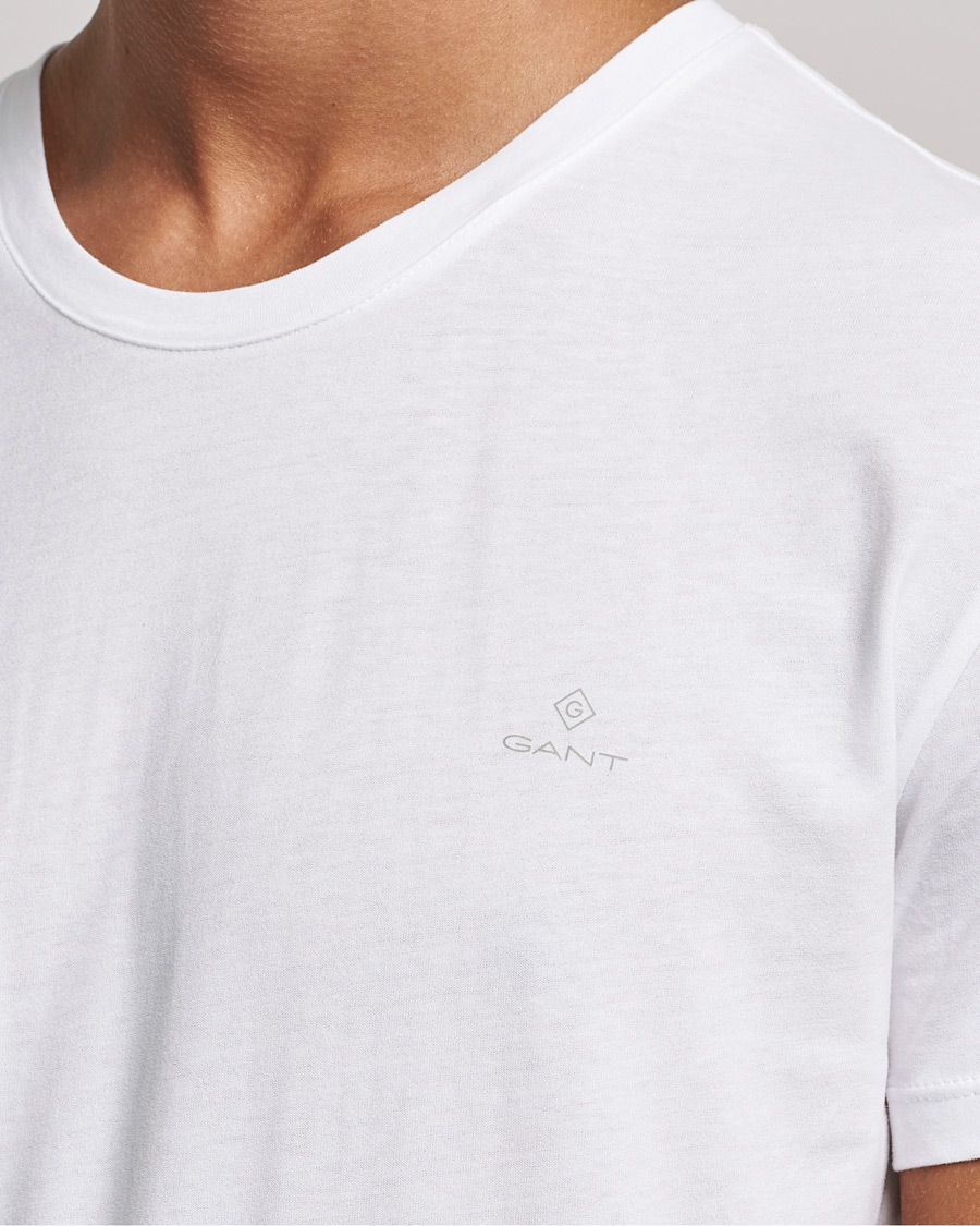Uomini | T-shirt | GANT | 2-Pack Crew Neck T-Shirt White