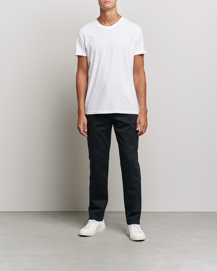 Uomini | T-shirt | GANT | 2-Pack Crew Neck T-Shirt Black/White