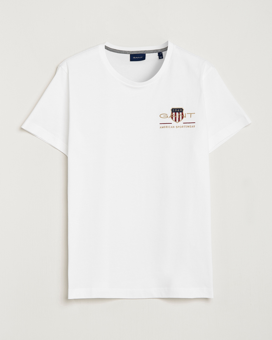 Uomini | T-shirt | GANT | Archive Shield Logo Crew Neck Tee White