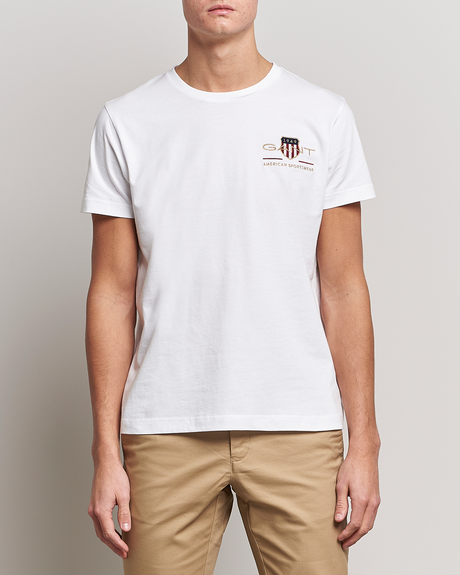 Uomini | T-shirt | GANT | Archive Shield Logo Crew Neck Tee White