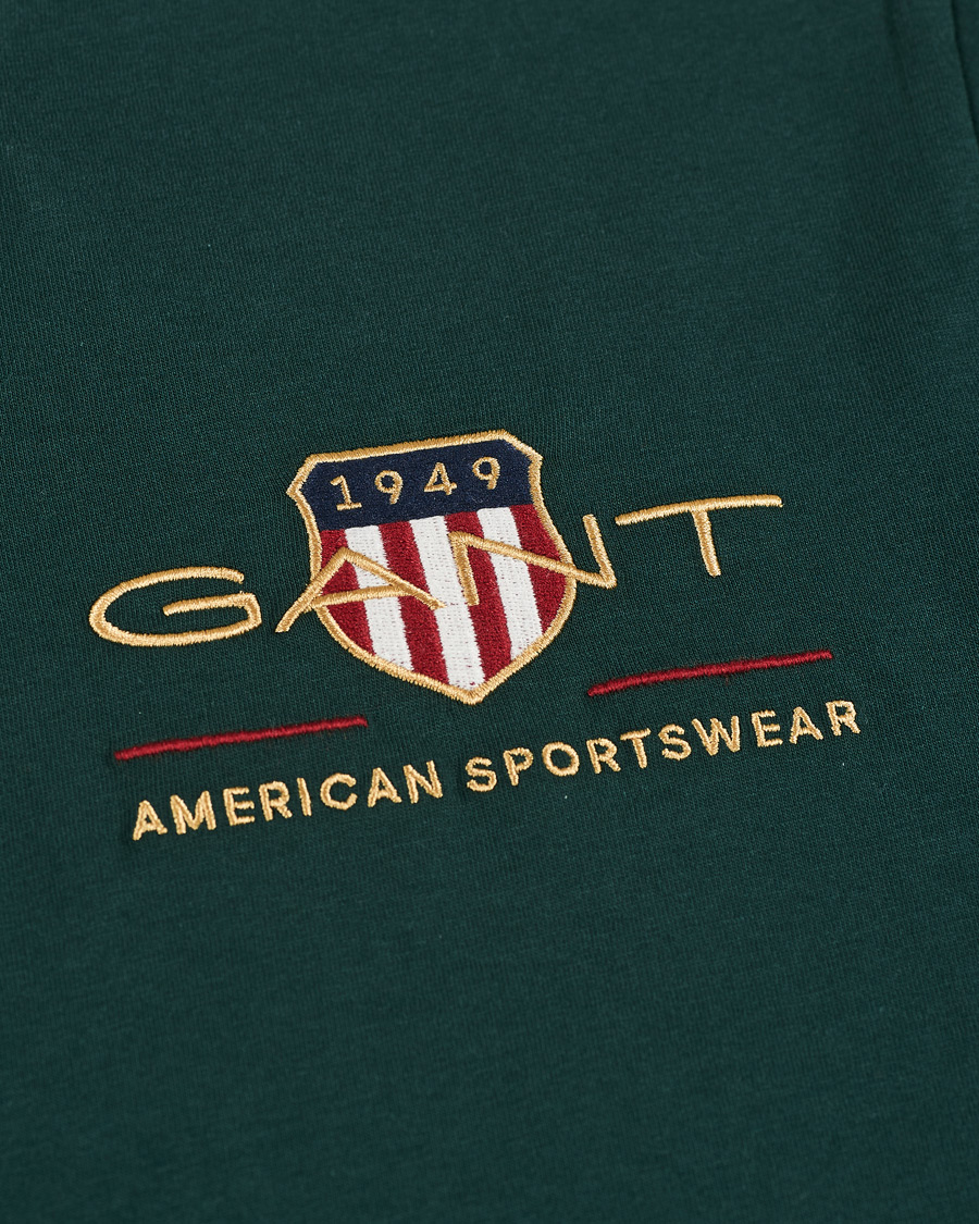 Uomini | T-shirt | GANT | Archive Shield Logo Crew Neck Tee Tartan Green