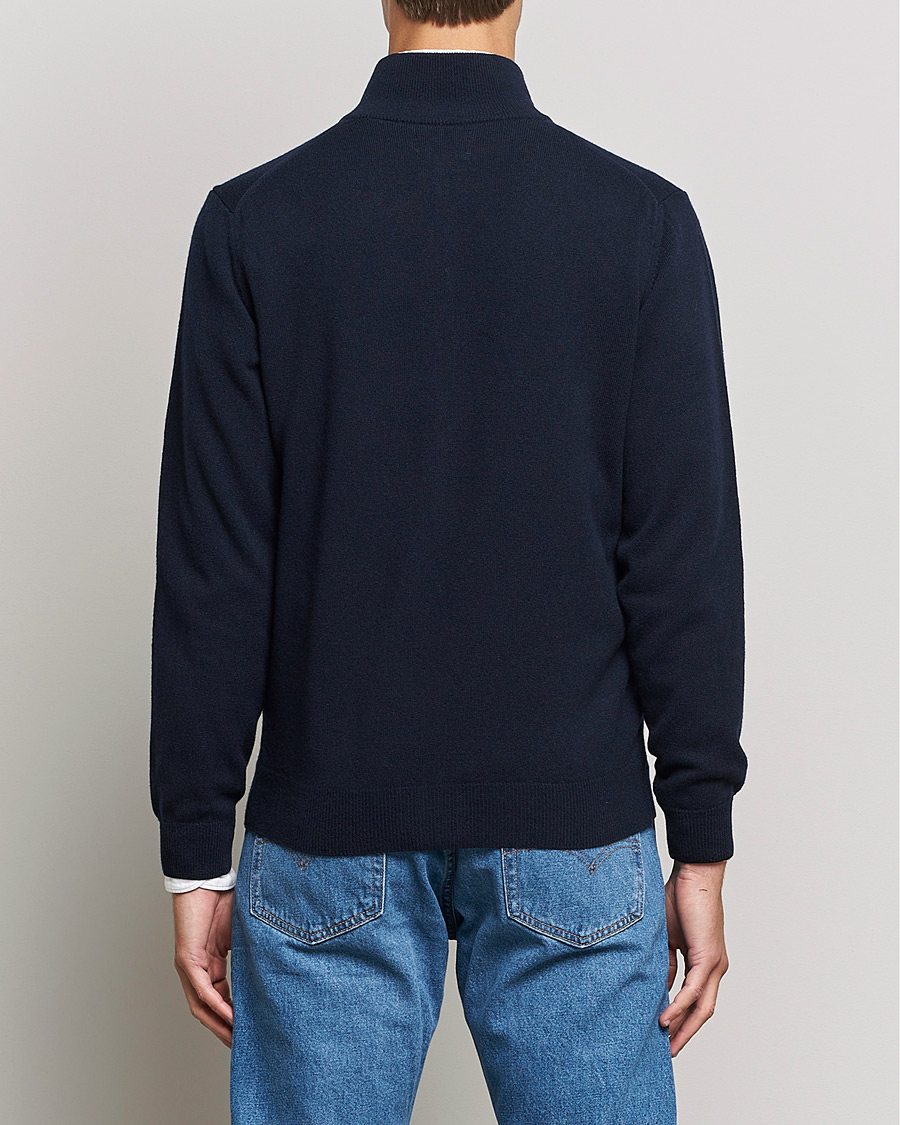 Uomini | Maglieria | GANT | Lambswool Full Zip Marine