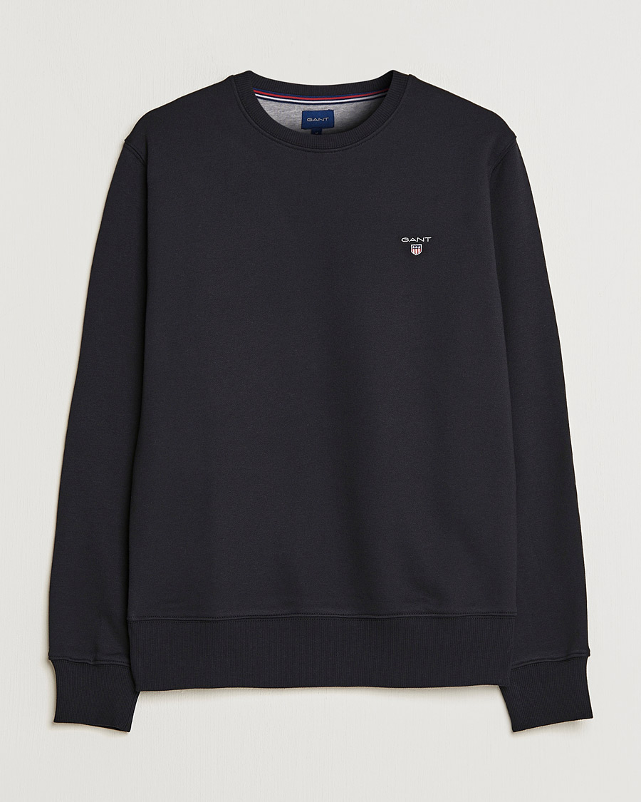 Uomini | Maglieria | GANT | Original Shield Logo Crew Neck Sweatshirt Black