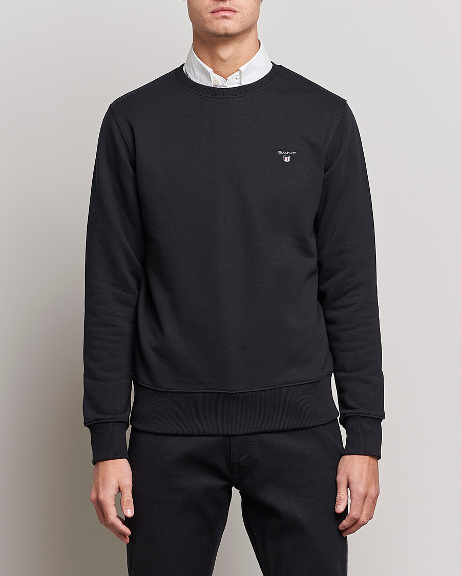 Uomini | Maglieria | GANT | Original Shield Logo Crew Neck Sweatshirt Black