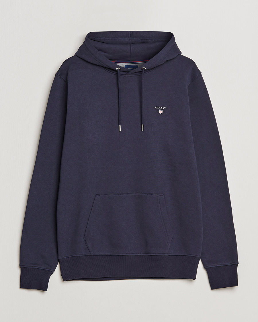 Uomini | Maglieria | GANT | Original Shield Logo Hoodie Evening Blue