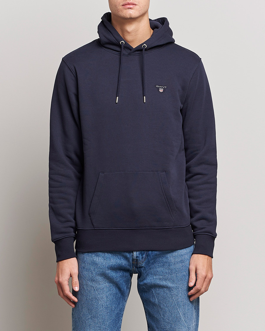 Uomini | Maglieria | GANT | Original Shield Logo Hoodie Evening Blue