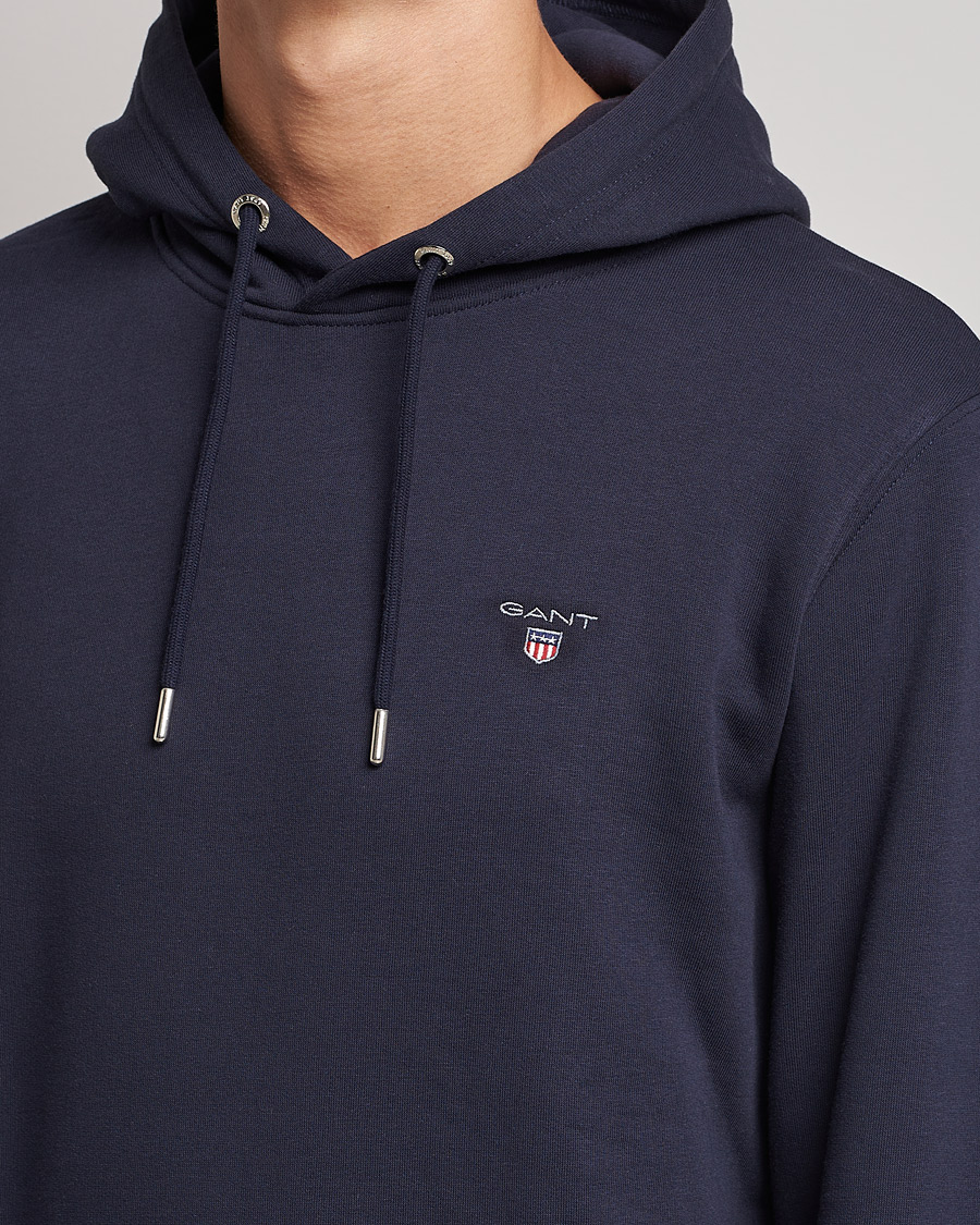 Uomini | Maglieria | GANT | Original Shield Logo Hoodie Evening Blue