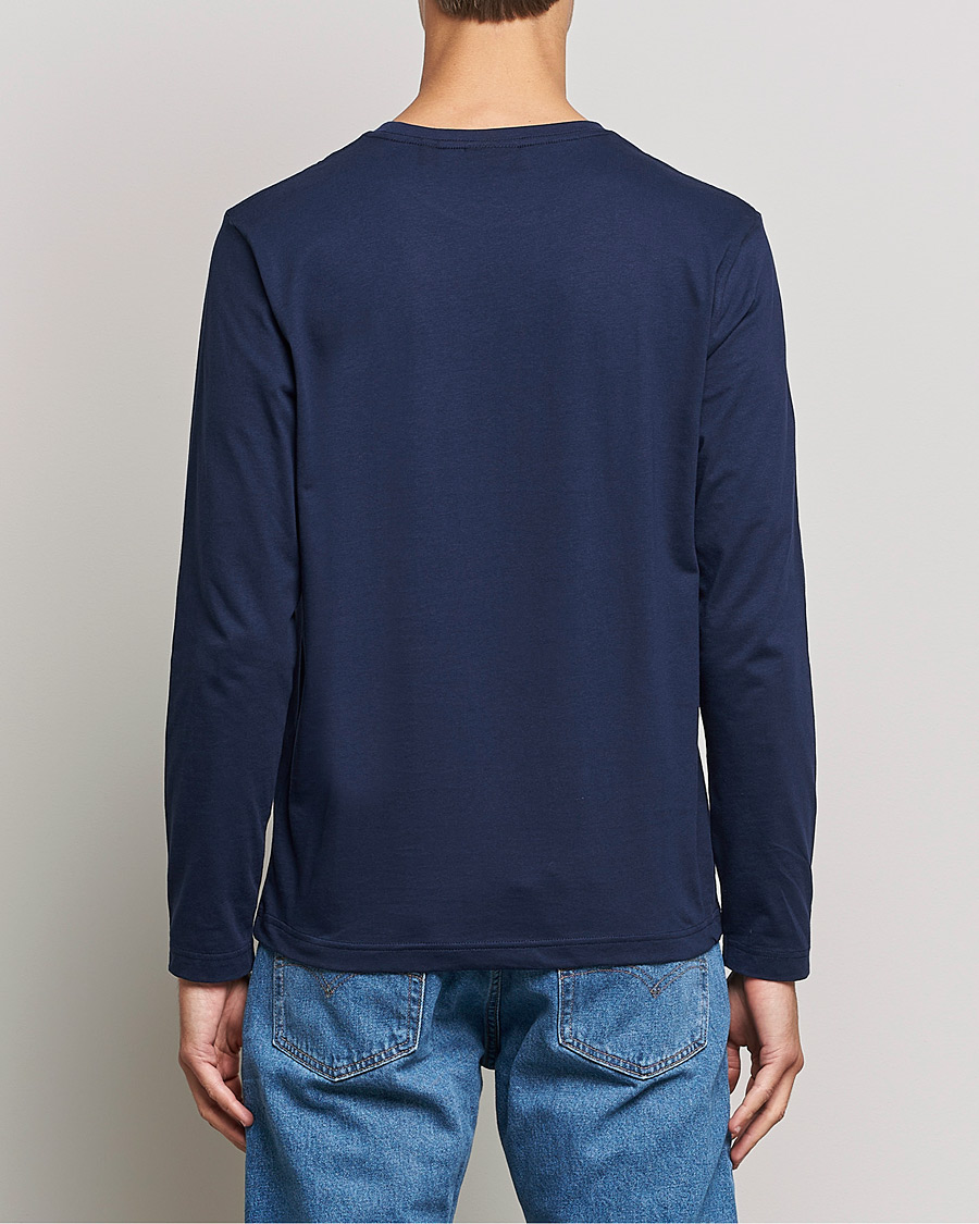 Uomini | T-shirt | GANT | The Original Long Sleeve T-shirt Evening Blue