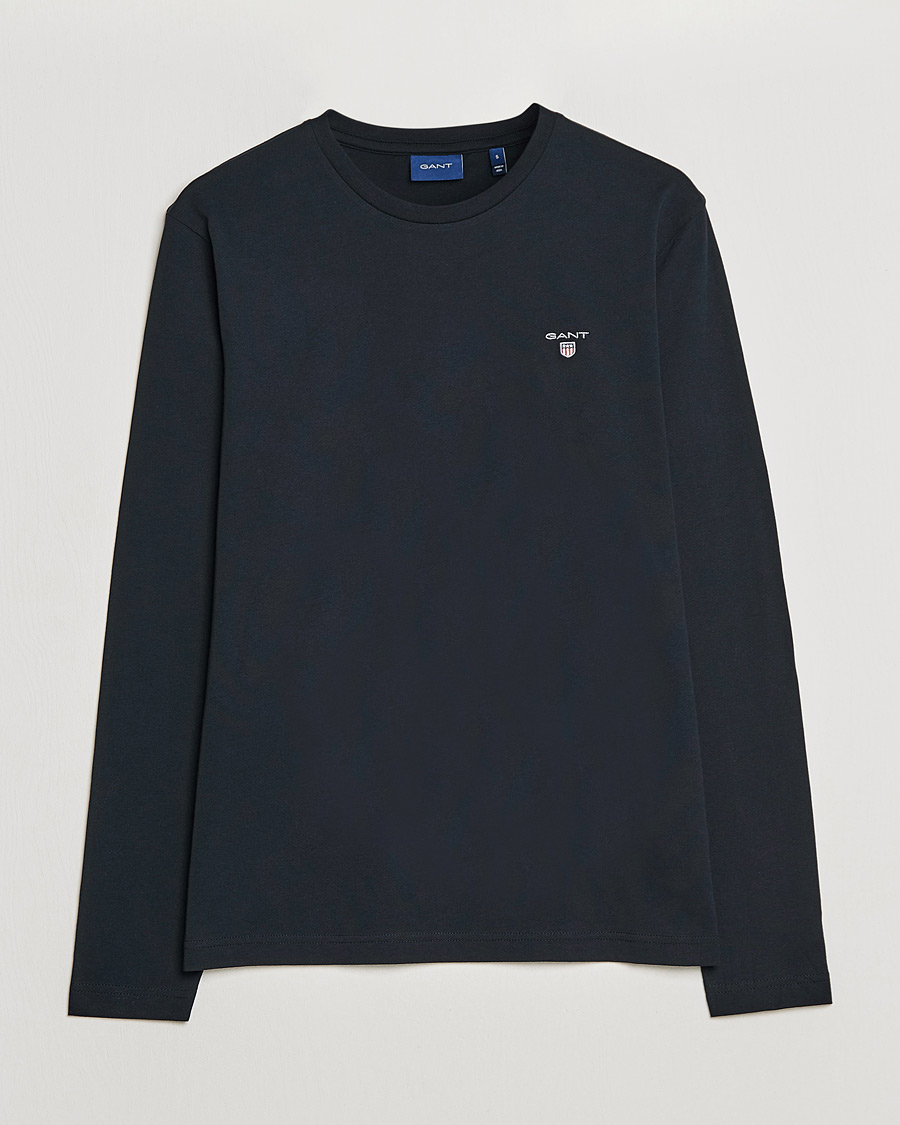 Uomini | T-shirt | GANT | The Original Long Sleeve T-shirt Black