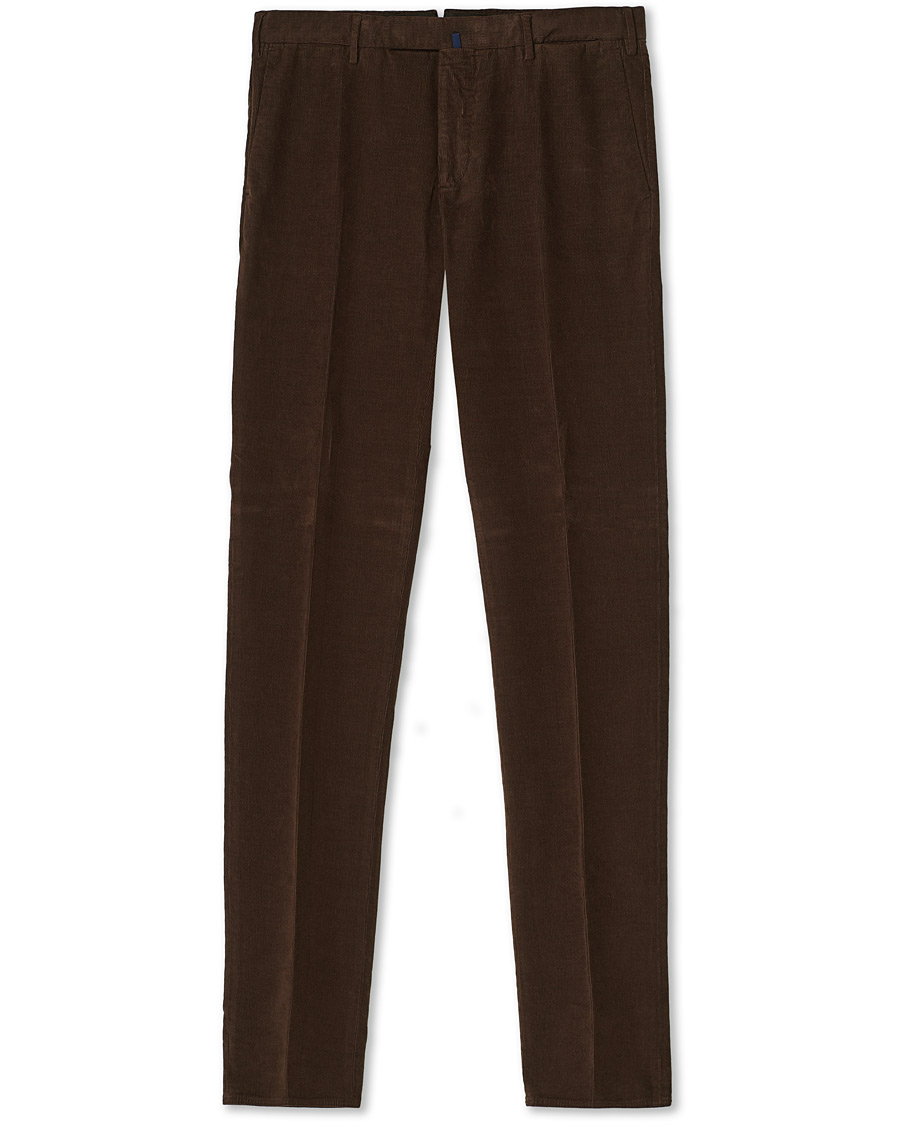 Uomini | Pantaloni | Incotex | Slim Fit Corduroy Trousers Dark Brown