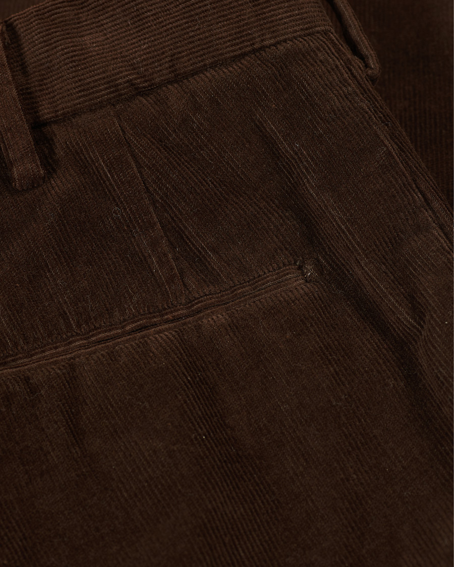 Uomini | Pantaloni | Incotex | Slim Fit Corduroy Trousers Dark Brown