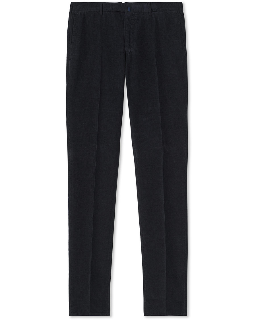 Uomini | Pantaloni | Incotex | Slim Fit Corduroy Trousers Navy
