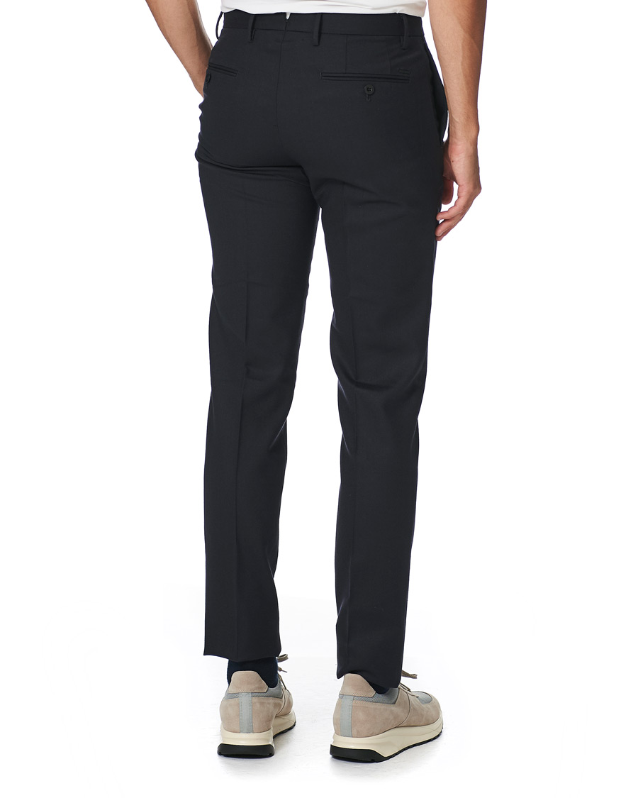 Uomini | Pantaloni | Incotex | Slim Fit Washable Flannel Trousers Navy