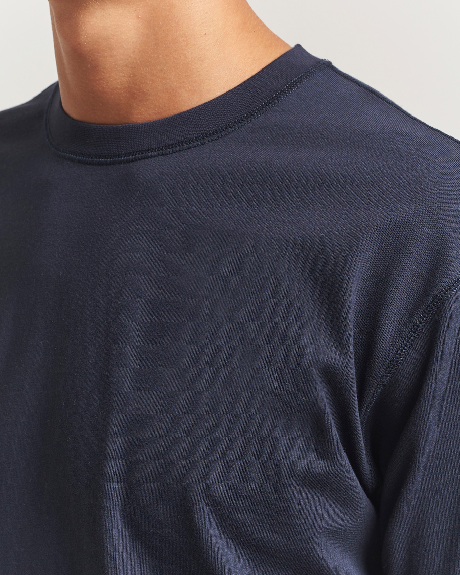 Uomini | T-shirt | Drake's | Short Sleeve Hiking T-Shirt Navy